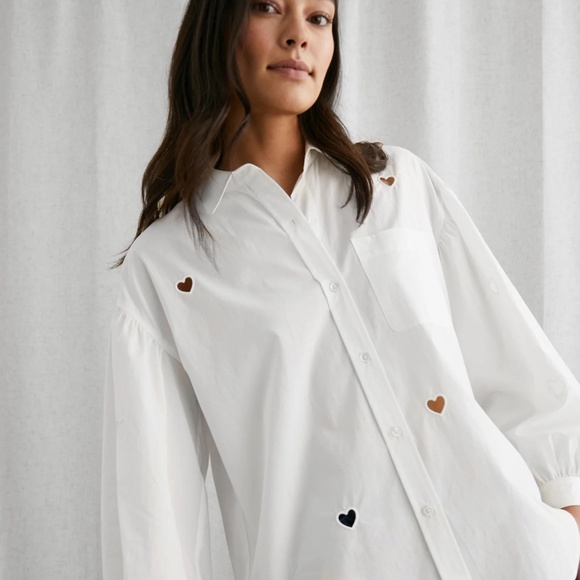 Rails Tops - Rails Janae Shirt White Eyelet Hearts